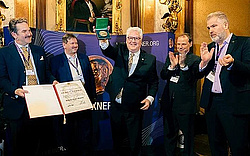 From left: Stefan Radel (Chairman of the Foundation), Peter Lieber (President of the Austrian Veterinary Association), Sepp Hochreiter (medal winner), Philipp Bodzenta, Stephan Blahut (Foundation Board Members)