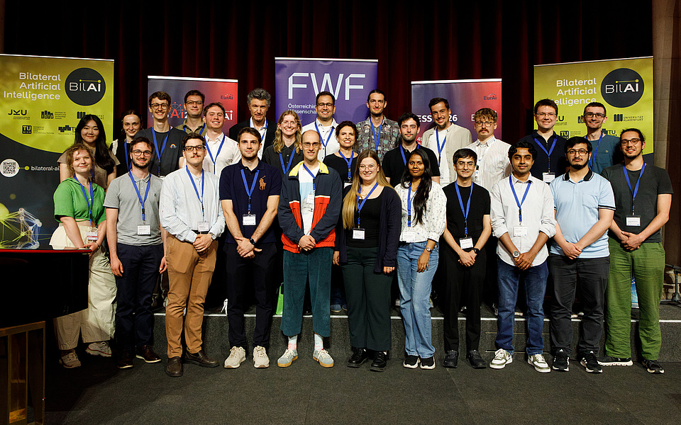 A group photo of the participants, PhDs from the Bilateral AI Summer School and ESSAI 2026.