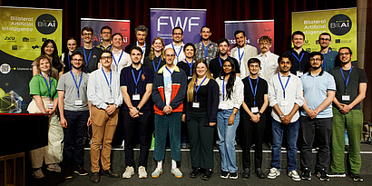 A group photo of the participants, PhDs from the Bilateral AI Summer School and ESSAI 2026.