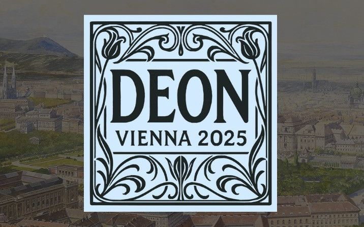 Logo of DEON Conference with an ancient Viennese city painting in the background.